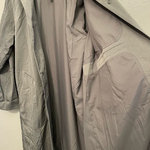 Lululemon Lightweight Collared A-Line Coat 10 Grey Sage Glyde Olive Women Jacket - Picture 7 of 7